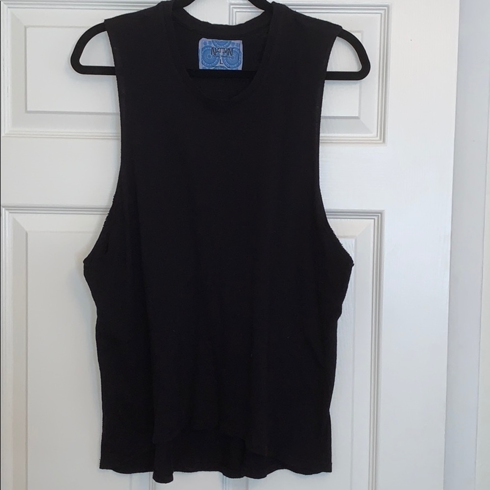 Nation LTD Black Cut off Sleeveless T-Shirt Large. excellent condition - Picture 3 of 8